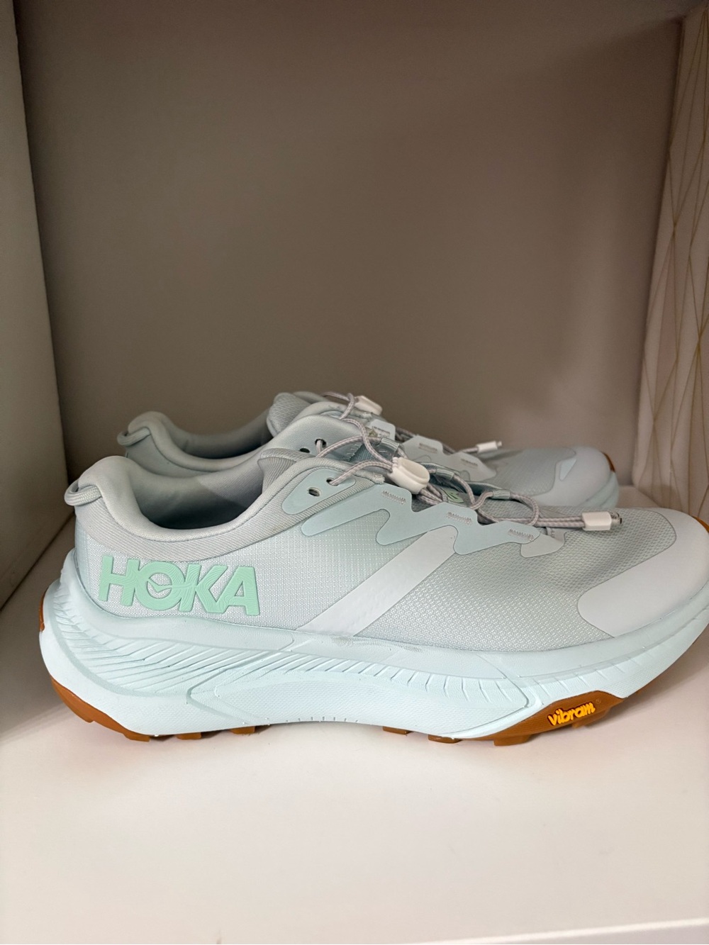 Hoka Transport Women's Mint Green Trail Runner with Vibram